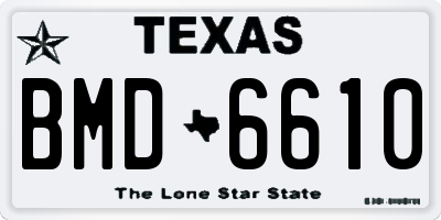 TX license plate BMD6610