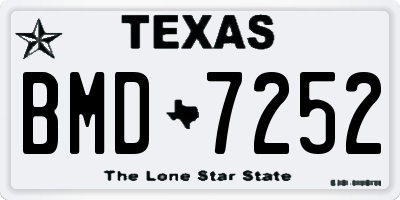 TX license plate BMD7252