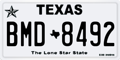 TX license plate BMD8492