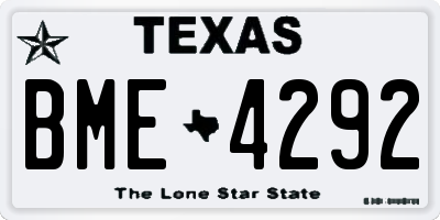 TX license plate BME4292
