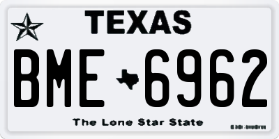 TX license plate BME6962