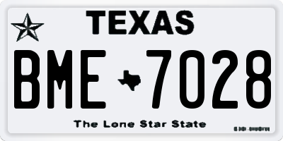 TX license plate BME7028