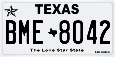 TX license plate BME8042