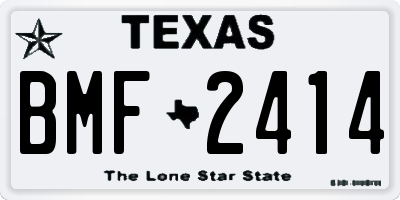 TX license plate BMF2414