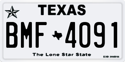TX license plate BMF4091