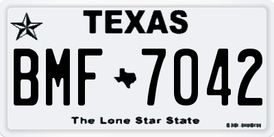 TX license plate BMF7042