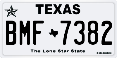 TX license plate BMF7382