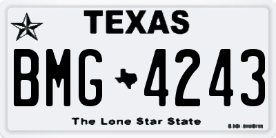 TX license plate BMG4243