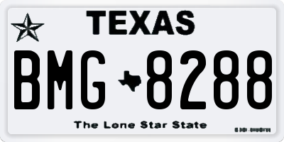 TX license plate BMG8288