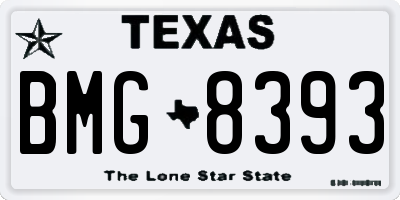 TX license plate BMG8393