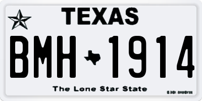 TX license plate BMH1914