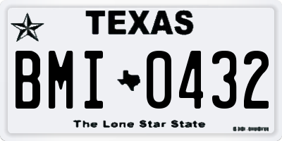 TX license plate BMI0432
