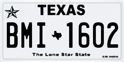 TX license plate BMI1602