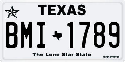TX license plate BMI1789