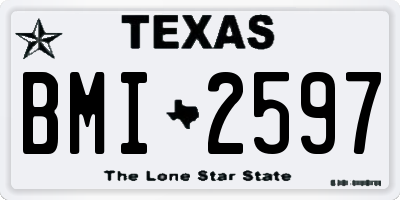 TX license plate BMI2597