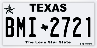 TX license plate BMI2721