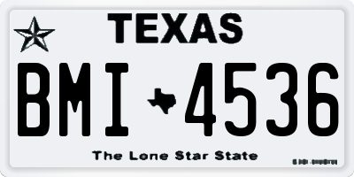 TX license plate BMI4536