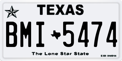 TX license plate BMI5474