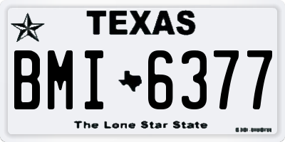 TX license plate BMI6377