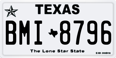 TX license plate BMI8796