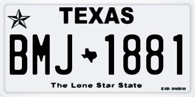 TX license plate BMJ1881