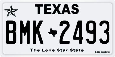 TX license plate BMK2493