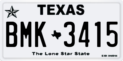 TX license plate BMK3415