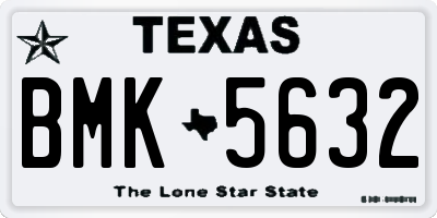 TX license plate BMK5632