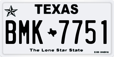 TX license plate BMK7751