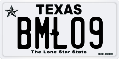 TX license plate BML09