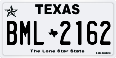 TX license plate BML2162