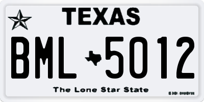 TX license plate BML5012