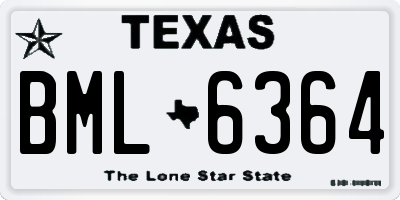 TX license plate BML6364