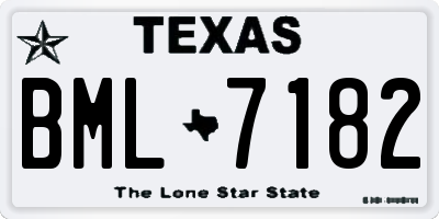 TX license plate BML7182