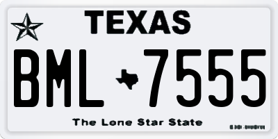 TX license plate BML7555
