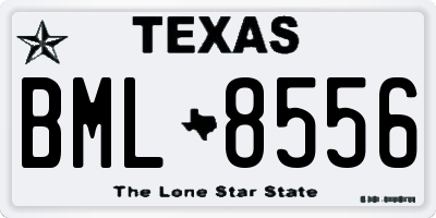 TX license plate BML8556