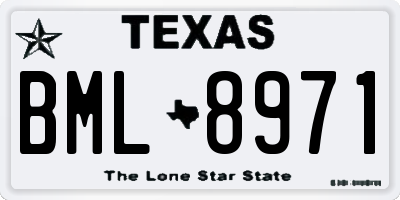 TX license plate BML8971