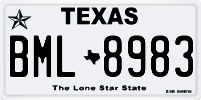 TX license plate BML8983