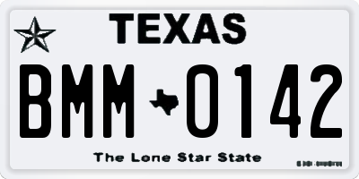 TX license plate BMM0142