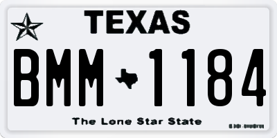 TX license plate BMM1184
