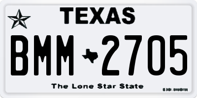 TX license plate BMM2705