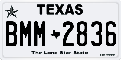 TX license plate BMM2836