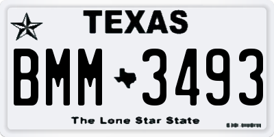 TX license plate BMM3493