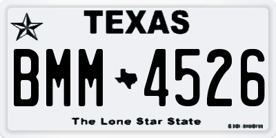 TX license plate BMM4526