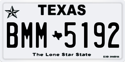 TX license plate BMM5192