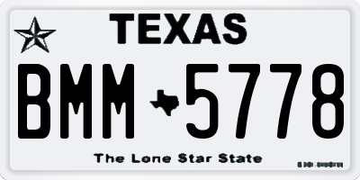TX license plate BMM5778