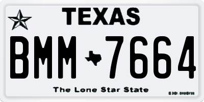TX license plate BMM7664