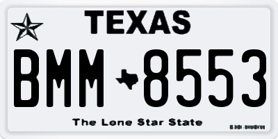 TX license plate BMM8553