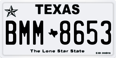 TX license plate BMM8653