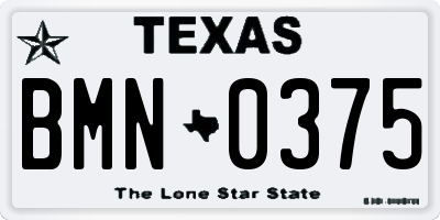 TX license plate BMN0375